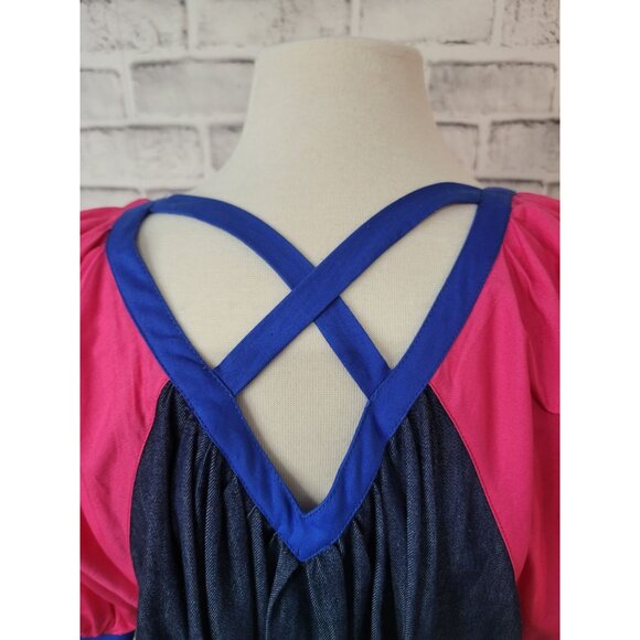 Vintage Southern Image Southwest Adobo Denim Dress Women's Size Medium - Picture 6 of 7